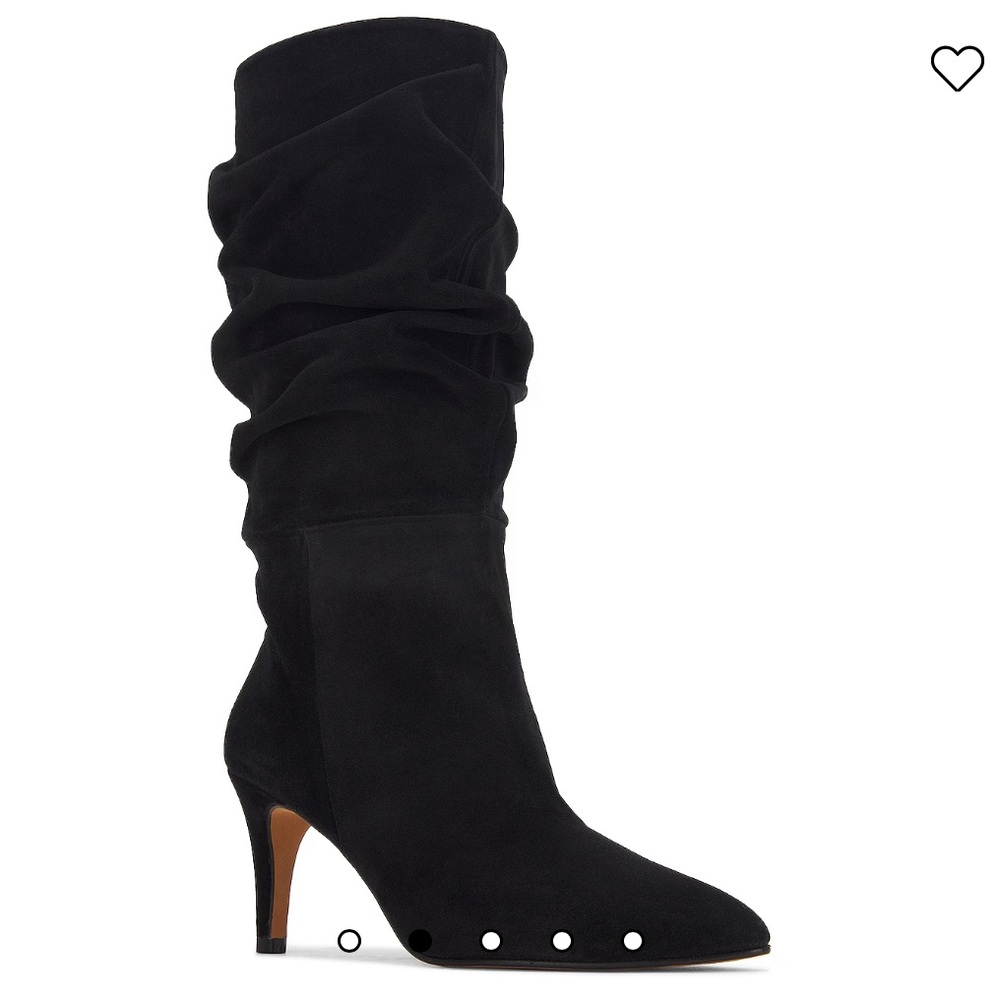 Toral Black Suede Slouchy Boot With Heel Size 38 Revolve